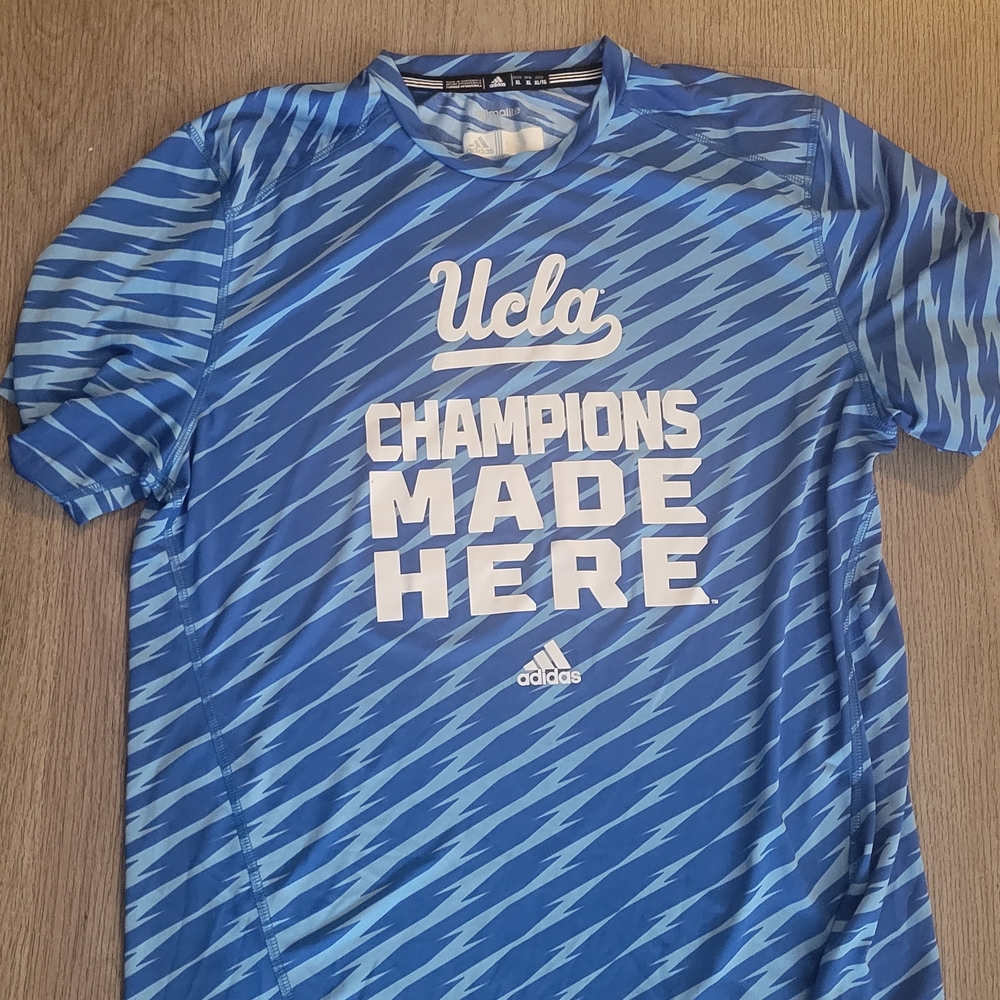 Adidas Men's Blue Performance Workout Graphic UCLA Short Sleeve Tee XL